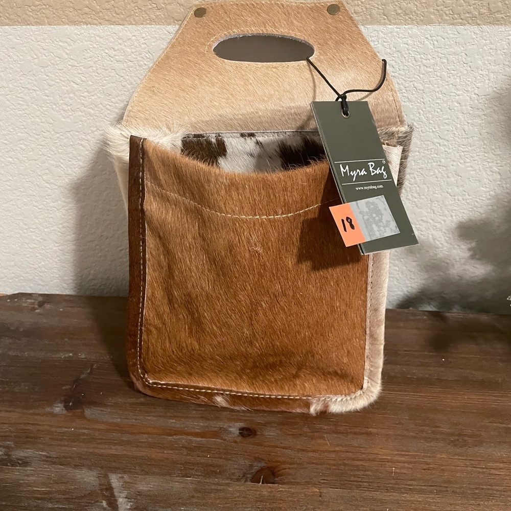 Cowhide beer tote
